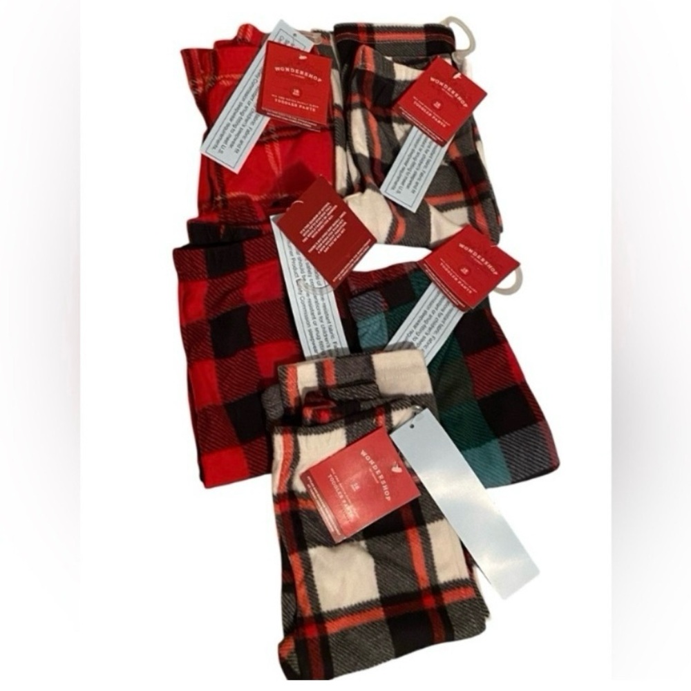 5 pairs NWT Plaid Toddler Sleepwear Pants size 18 month Wondershop